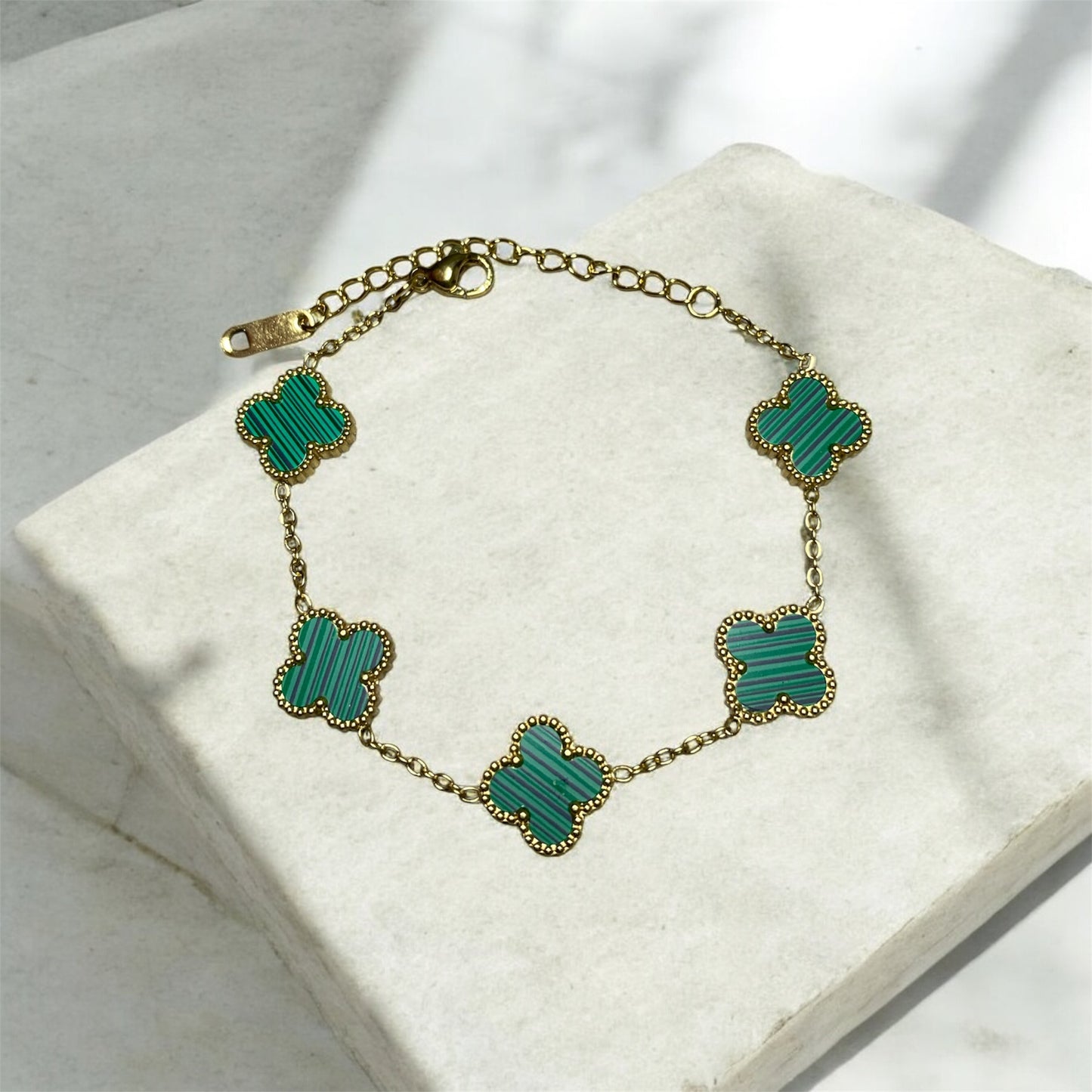 pulsera de trebol van cleef verde