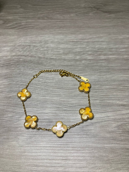 pulsera de trebol van cleef amarilla