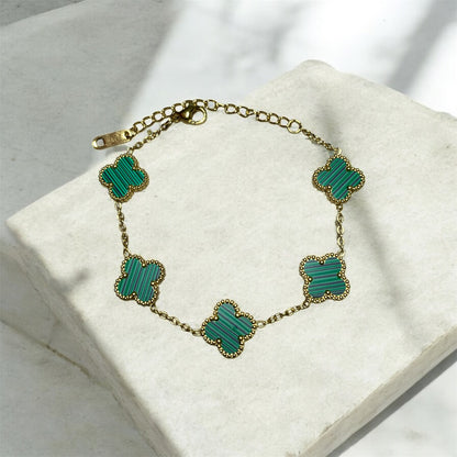 pulsera de trebol van cleef verde